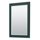 Wyndham Miranda 30" Single Bathroom Vanity In Green 4" Thick Matte White Solid Surface Countertop Integrated Sink Brushed Nickel Trim 24" Mirror WCF292930SGEK4INTM24