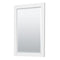 Wyndham Miranda 30" Single Bathroom Vanity In White 4" Thick Matte White Solid Surface Countertop Integrated Sink Brushed Gold Trim 24" Mirror WCF292930SWGK4INTM24