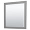 Wyndham Miranda 42" Single Bathroom Vanity In Dark Gray White Carrara Marble Countertop Undermount Square Sink Black Trims and 34" Mirror WCF292942SGBCMUNSM34