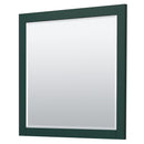 Wyndham Miranda 36" Single Bathroom Vanity In Green 4" Thick Matte White Solid Surface Countertop Integrated Sink Matte Black Trim 34" Mirror WCF292936SGKK4INTM34