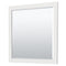 Wyndham Miranda 36" Single Bathroom Vanity In White Matte White Solid Surface In 1.25" Thickness Integrated Sink Brushed Nickel Trims and 34" Mirror WCF292936SWHK1INTM34