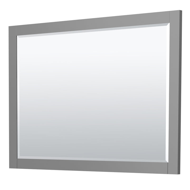 Wyndham Miranda 54" Single Bathroom Vanity In Dark Gray White Carrara Marble Countertop Undermount Square Sink Brushed Nickel Trim 46" Mirror WCF292954SKGCMUNSM46