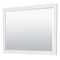 Wyndham Miranda 48" Single Bathroom Vanity In White Matte White Solid Surface In 1.25" Thickness Integrated Sink Black Trims and 46" Mirror WCF292948SWBK1INTM46