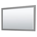 Wyndham Miranda 66" Double Bathroom Vanity In Dark Gray White Carrara Marble Countertop Undermount Square Sinks Matte Black Trim 58" Mirror WCF292966DGBCMUNSM58