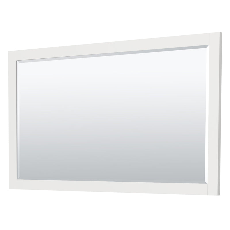 Wyndham Miranda 66" Single Bathroom Vanity In White White Carrara Marble Countertop Undermount Square Sink Matte Black Trim 58" Mirror WCF292966SWBCMUNSM58