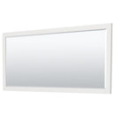 Wyndham Miranda 72" Double Bathroom Vanity In White White Carrara Marble Countertop Undermount Square Sinks Brushed Nickel Trims and 70" Mirror WCF292972DWHCMUNSM70