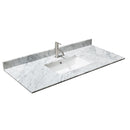 Wyndham Margate 48" Single Bathroom Vanity In White White Carrara Marble Countertop Undermount Square Sink and No Mirror WCV303048SWHCMUNSMXX