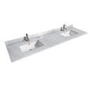 Wyndham Margate 80" Double Bathroom Vanity In Dark Gray White Carrara Marble Countertop Undermount Square Sinks and No Mirror WCV303080DKGCMUNSMXX