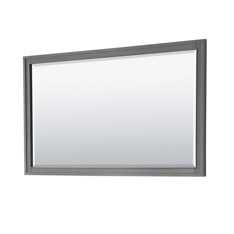 Wyndham Margate 60" Single Bathroom Vanity In Dark Gray White Carrara Marble Countertop Undermount Oval Sink and 56" Mirror WCV303060SKGCMUNOM56