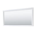 Wyndham Margate 80" Double Bathroom Vanity In White White Carrara Marble Countertop Undermount Square Sinks and 70" Mirror WCV303080DWHCMUNSM70