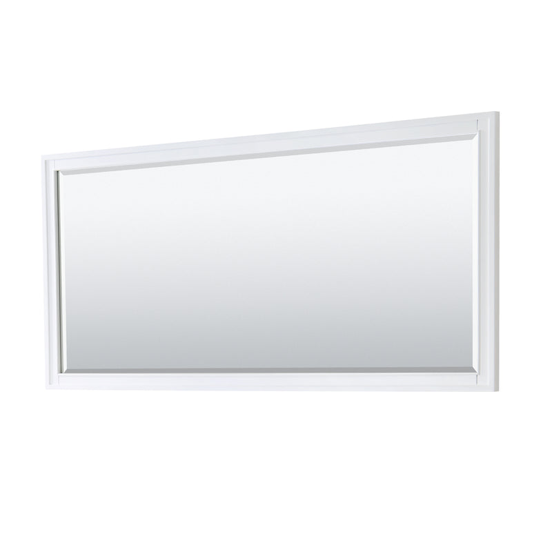 Wyndham Margate 80" Double Bathroom Vanity In White No Countertop No Sink and 70" Mirror WCV303080DWHCXSXXM70