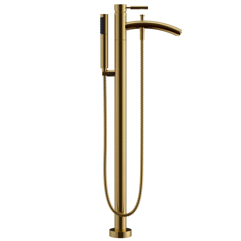 Wyndham Taron Tub Filler Floor-Mounted In Brushed Gold WCAT102340P11GD