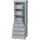 Wyndham Acclaim Bathroom Linen Tower In Oyster Gray with Shelved Cabinet Storage and 4 Drawers WCV8000LTOY