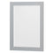 Wyndham Acclaim 60" Double Bathroom Vanity In Oyster Gray Light-Vein Carrara Cultured Marble Countertop Undermount Square Sinks and 24" Mirrors WCV800060DOYC2UNSM24