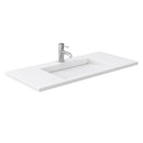 Wyndham Miranda 48" Single Bathroom Vanity In White Matte White Solid Surface In 1.25" Thickness Integrated Sink Brushed Nickel Trims and No Mirror WCF292948SWHK1INTMXX