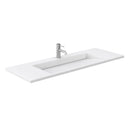 Wyndham Miranda 60" Single Bathroom Vanity In White Matte White Solid Surface In 1.25" Thickness Integrated Sink Black Trims and 58" Mirror WCF292960SWBK1INTM58