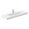 Wyndham Miranda 60" Single Bathroom Vanity In White Matte White Solid Surface In 4" Thickness Integrated Sink Black Trims and No Mirror WCF292960SWBK4INTMXX