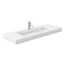 Wyndham Miranda 60" Single Bathroom Vanity In Green 4" Thick Matte White Solid Surface Countertop Integrated Sink Brushed Nickel Trim WCF292960SGEK4INTMXX