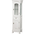 Wyndham AAA Andover 60" Double Bathroom Vanity In White No Countertop No Sink and 56" Mirror WCVTRAD60DWHCXSXXM56