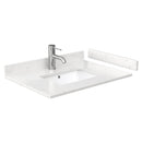 Wyndham Beckett 30" Single Bathroom Vanity In White Carrara Cultured Marble Countertop Undermount Square Sink Brushed Gold Trim WCG242430SWGCCUNSMXX