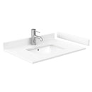 Wyndham Sheffield 30" Single Bathroom Vanity In Gray with White Cultured Marble Countertop Undermount Square Sink and 24" Mirror WCS141430SGYWCUNSM24