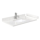 Wyndham Sheffield 36" Single Bathroom Vanity In Espresso with Carrara Cultured Marble Countertop Undermount Square Sink and No Mirror WCS141436SESC2UNSMXX