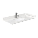 Wyndham Beckett 42" Single Bathroom Vanity In Green Carrara Cultured Marble Countertop Undermount Square Sink Matte Black Trim WCG242442SGKCCUNSMXX