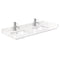 Wyndham Avery 48" Double Bathroom Vanity In White Dark-Vein Carrara Cultured Marble Countertop Undermount Square Sinks and No Mirror WCV232348DWHC1UNSMXX