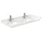 Wyndham Avery 48" Double Bathroom Vanity In White Light-Vein Carrara Cultured Marble Countertop Undermount Square Sinks Brushed Gold Trims and No Mirror WCV232348DWGC2UNSMXX