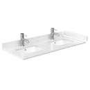 Wyndham Beckett 48" Double Bathroom Vanity In Dark Gray Carrara Cultured Marble Countertop Undermount Square Sinks Brushed Nickel Trim WCG242448DKGCCUNSMXX