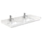 Wyndham Beckett 48" Double Bathroom Vanity In Dark Gray Carrara Cultured Marble Countertop Undermount Square Sinks Brushed Nickel Trim WCG242448DKGCCUNSMXX