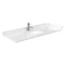 Wyndham Miranda 54" Single Bathroom Vanity In White Light-Vein Carrara Cultured Marble Countertop Undermount Square Sink Brushed Gold Trim 46" Mirror WCF292954SWGC2UNSM46