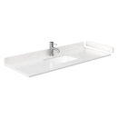 Wyndham Beckett 54" Single Bathroom Vanity In Green Carrara Cultured Marble Countertop Undermount Square Sink Matte Black Trim WCG242454SGKCCUNSMXX