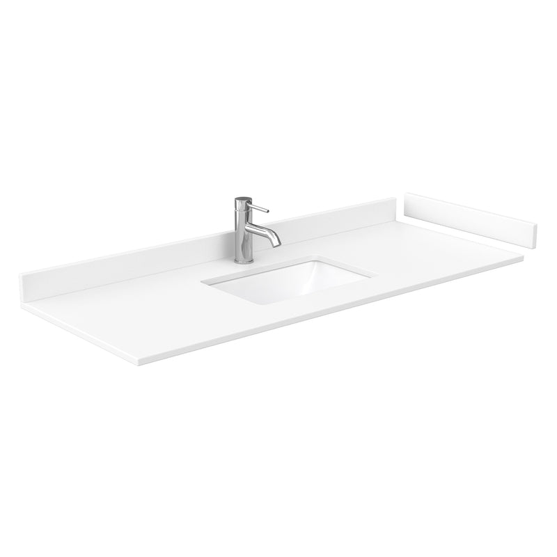 Wyndham Miranda 54" Single Bathroom Vanity In Green White Cultured Marble Countertop Undermount Square Sink Brushed Nickel Trim 46" Mirror WCF292954SGEWCUNSM46