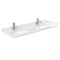 Wyndham Sheffield 60" Double Bathroom Vanity In White with Carrara Cultured Marble Countertop Undermount Square Sinks and 24" Mirrors WCS141460DWHC2UNSM24