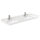 Wyndham Miranda 60" Double Bathroom Vanity In White Light-Vein Carrara Cultured Marble Countertop Undermount Square Sinks Brushed Gold Trims and 58" Mirror WCF292960DWGC2UNSM58