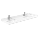 Wyndham Beckett 60" Double Bathroom Vanity In White White Cultured Marble Countertop Undermount Square Sinks Black Trims and No Mirror WCG242460DWBWCUNSMXX