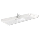 Wyndham Daria 60" Single Bathroom Vanity In White Light-Vein Carrara Cultured Marble Countertop Undermount Square Sink and 58" Mirror WCV252560SWHC2UNSM58