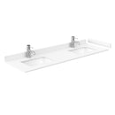 Wyndham Miranda 66" Double Bathroom Vanity In White White Cultured Marble Countertop Undermount Square Sinks Brushed Nickel Trim 58" Mirror WCF292966DWHWCUNSM58