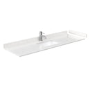 Wyndham Miranda 66" Single Bathroom Vanity In White Light-Vein Carrara Cultured Marble Countertop Undermount Square Sink Brushed Gold Trim WCF292966SWGC2UNSMXX