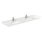 Wyndham Beckett 84" Double Bathroom Vanity In White Carrara Cultured Marble Countertop Undermount Square Sinks Brushed Gold Trims and No Mirror WCG242484DWGCCUNSMXX