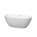 Wyndham Juno 59" Soaking Bathtub In Matte White With Polished Chrome Trim WCBTE306159MW