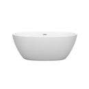 Wyndham Juno 59" Soaking Bathtub in Matte White with Polished Chrome Trim WCBTE306159MW