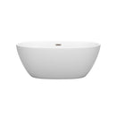 Wyndham Juno 59" Soaking Bathtub in Matte White with Brushed Nickel Trim WCBTE306159MWBNTRIM