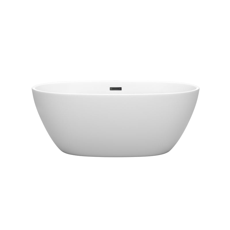 Wyndham Juno 59" Soaking Bathtub in Matte White with Matte Black Trim WCBTE306159MWMBTRIM