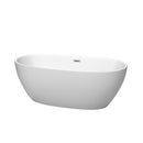 Wyndham Juno 63" Soaking Bathtub In Matte White With Brushed Nickel Trim WCBTE306163MWBNTRIM