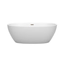 Wyndham Juno 63" Soaking Bathtub in Matte White with Brushed Nickel Trim WCBTE306163MWBNTRIM