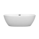 Wyndham Juno 67" Soaking Bathtub in Matte White with Matte Black Trim WCBTE306167MWMBTRIM