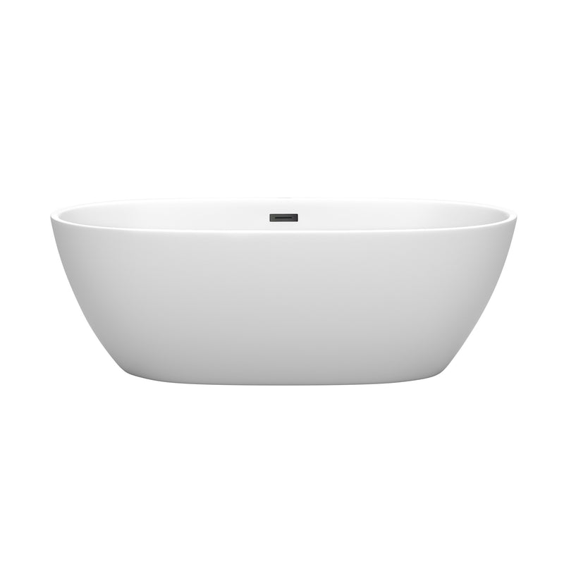 Wyndham Juno 67" Soaking Bathtub in Matte White with Matte Black Trim WCBTE306167MWMBTRIM