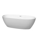 Wyndham Juno 71" Soaking Bathtub In Matte White With Polished Chrome Trim WCBTE306171MW